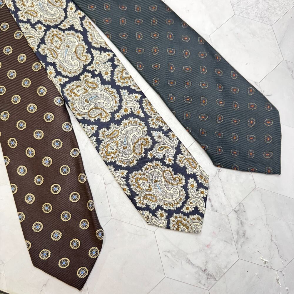 Lot of 3 Robert Talbott 100% Silk Ties Littler Best of Class Brown Blue Paisley